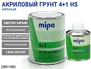 грунт 4+1 светло-серый HS акриловый с отвердителем MIPA (1л+0,25л) 