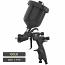 краскораспылитель HVLP GOLD d1.3мм черный верхний бачок 600мл SKULL