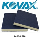 губка абразивная двухсторонняя P 480-570 SUPERFINE синяя 123х98х13мм KOVAX