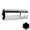 головка 1/4" удлиненная 13мм 6-гранная AMPRO