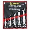 набор ключей трещеточных изогнутые 6-22мм AMPRO (5 предметов)