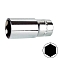 головка 1/4" удлиненная  7мм 6-гранная AMPRO