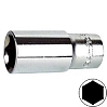 головка 1/2" 24мм 6-гранная удлиненная AMPRO