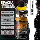 краска для граффити и дизайна БЕЛАЯ глянцевая универсальная DETON ART (аэрозоль, 520мл)